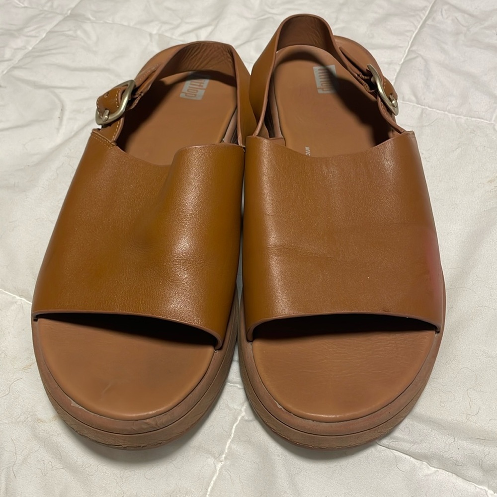 Fitflop F-Mode tan sandals size 10